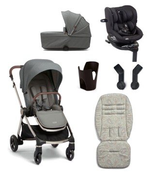 Strada 6 Piece Essentials Bundle Grey Melange with Coal Joie Car Seat